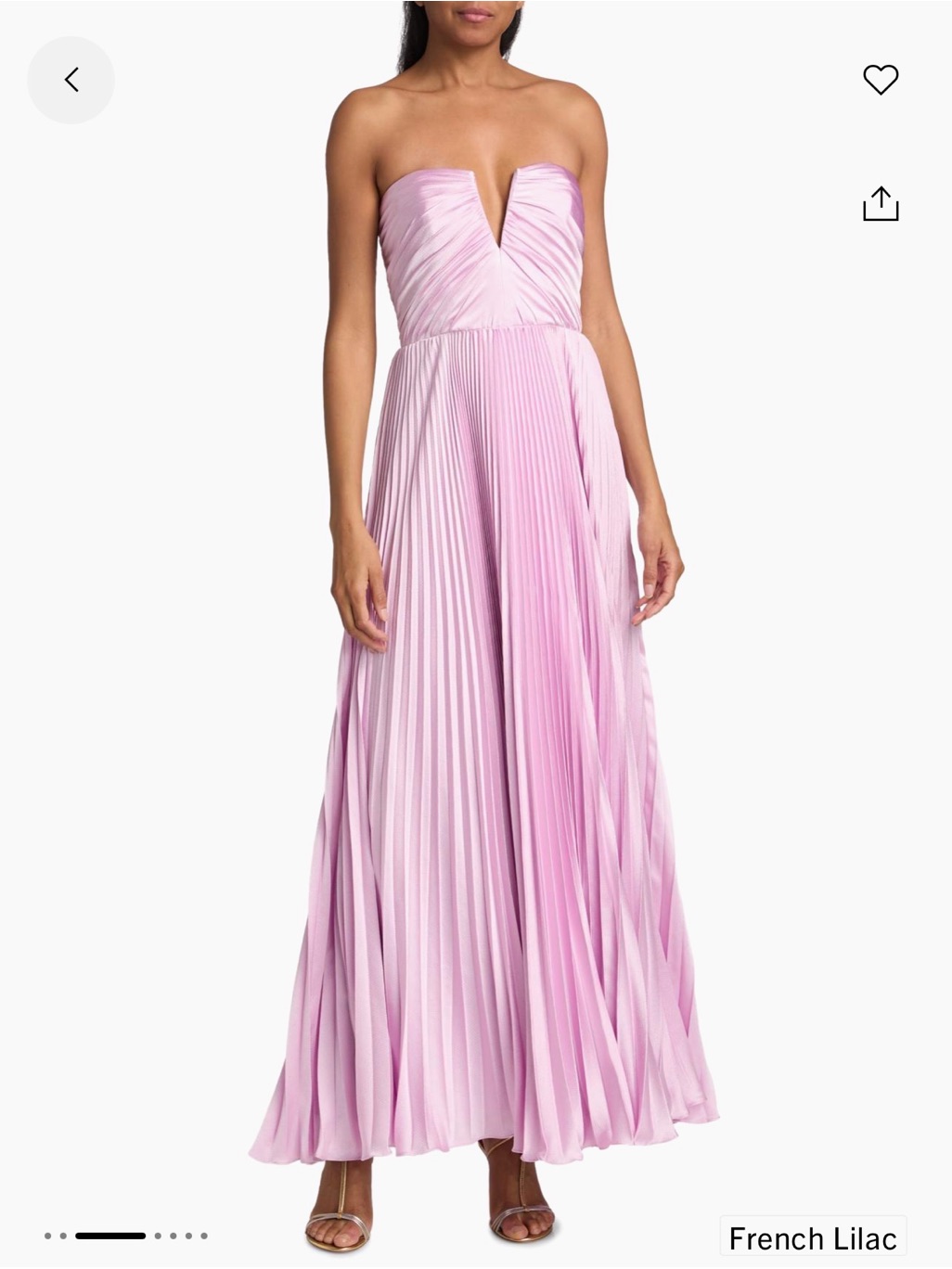 As It May Ella Strapless Pleated A-Line Gown In French Lilac Size 6. Worn Once.